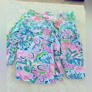Lilly Pulitzer Girl's 2-Piece Sammy Pajama Set bundle of 3